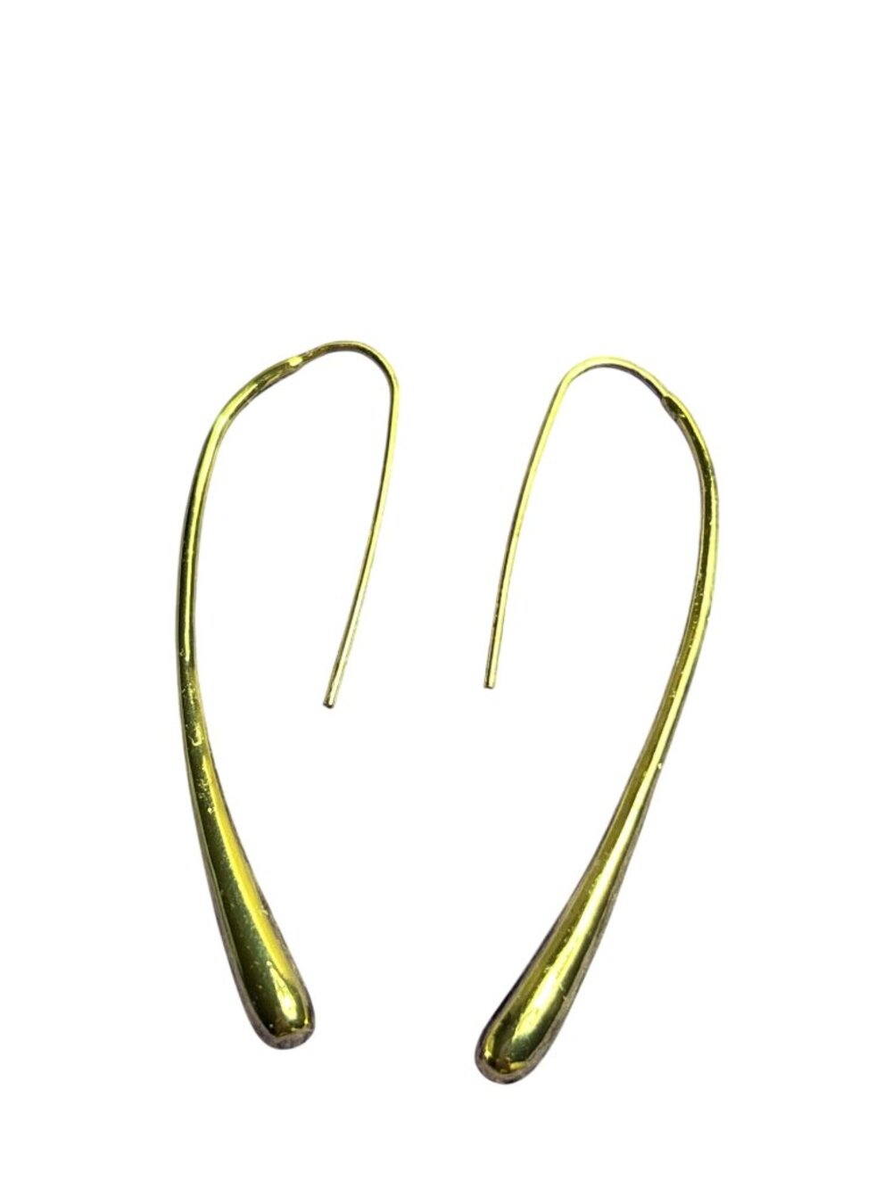 Goldtone Drop Earrings Hooks 2.25 inches